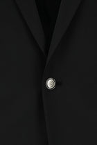 Qara 7 damcı incə uyğun dar kəsimli yun blazer gödəkçə