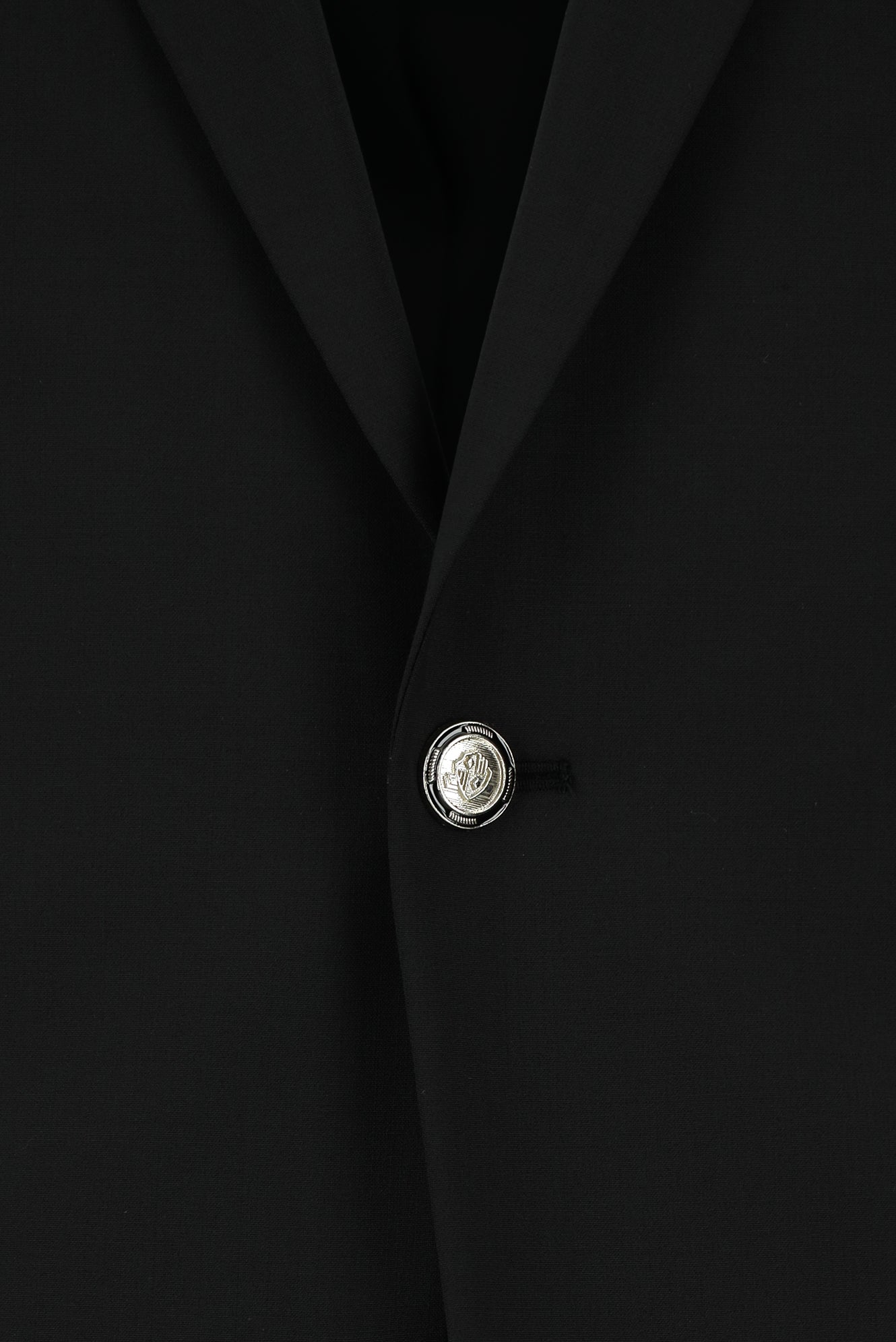 Qara 6 damcı Adi Uyğun Standart Kəsilmiş Yun Blazer Gödəkçə