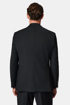 Qara 4 damcı rahat formalı yun blazer gödəkçə