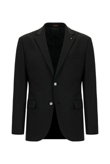 Qara 7 damcı incə uyğun dar kəsimli yun blazer gödəkçə