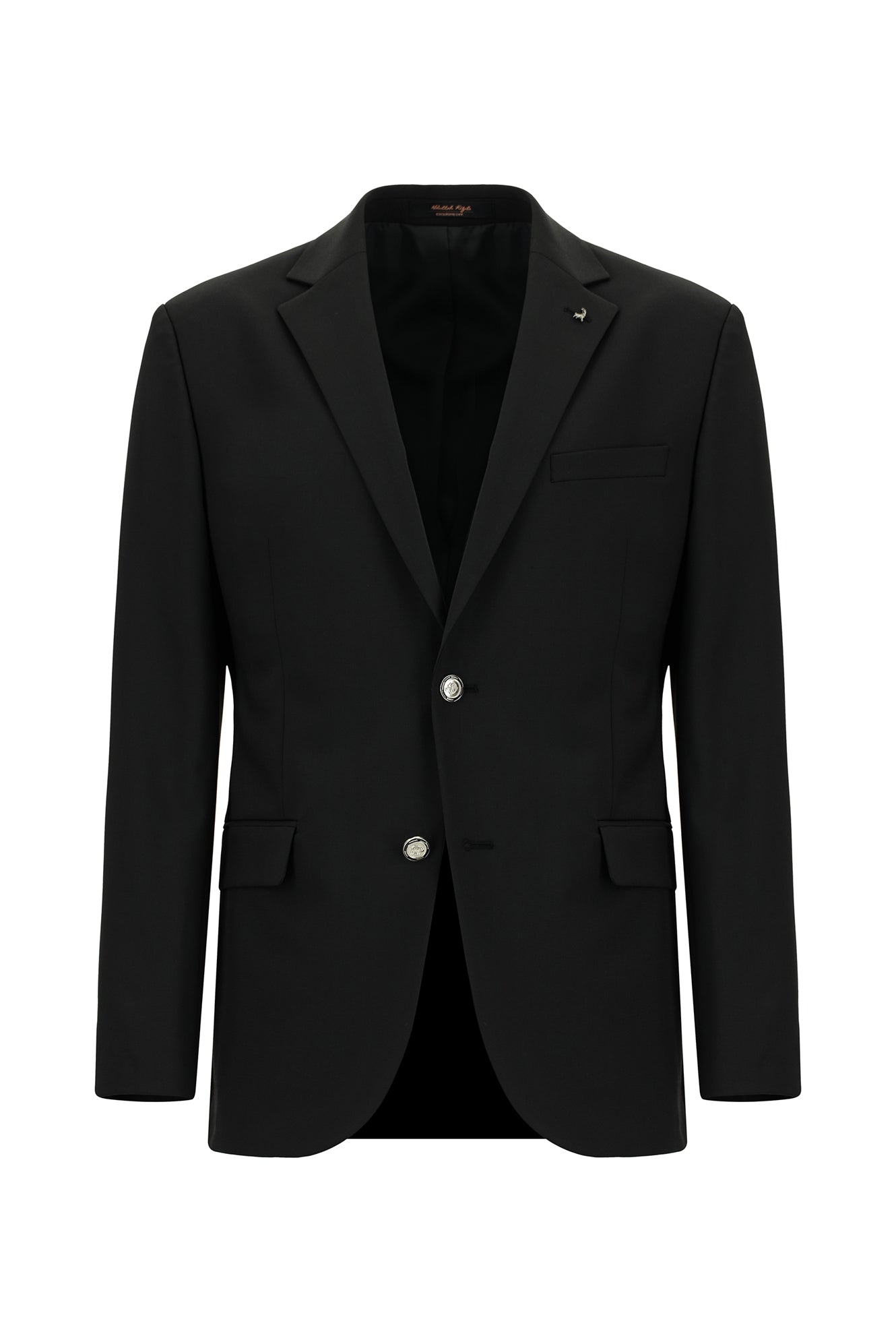 Qara 4 damcı rahat formalı yun blazer gödəkçə