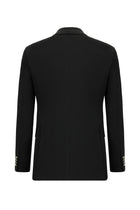 Qara 4 damcı rahat formalı yun blazer gödəkçə