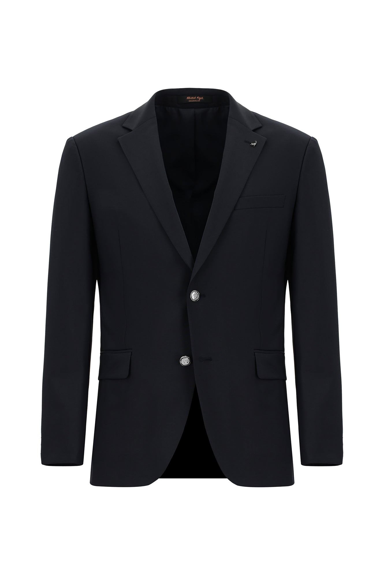 Tünd Dəniz 4 damcı rahat formalı yun blazer gödəkçə