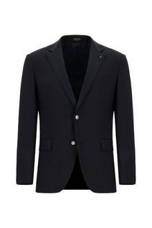 Tünd Dəniz 4 damcı rahat formalı yun blazer gödəkçə