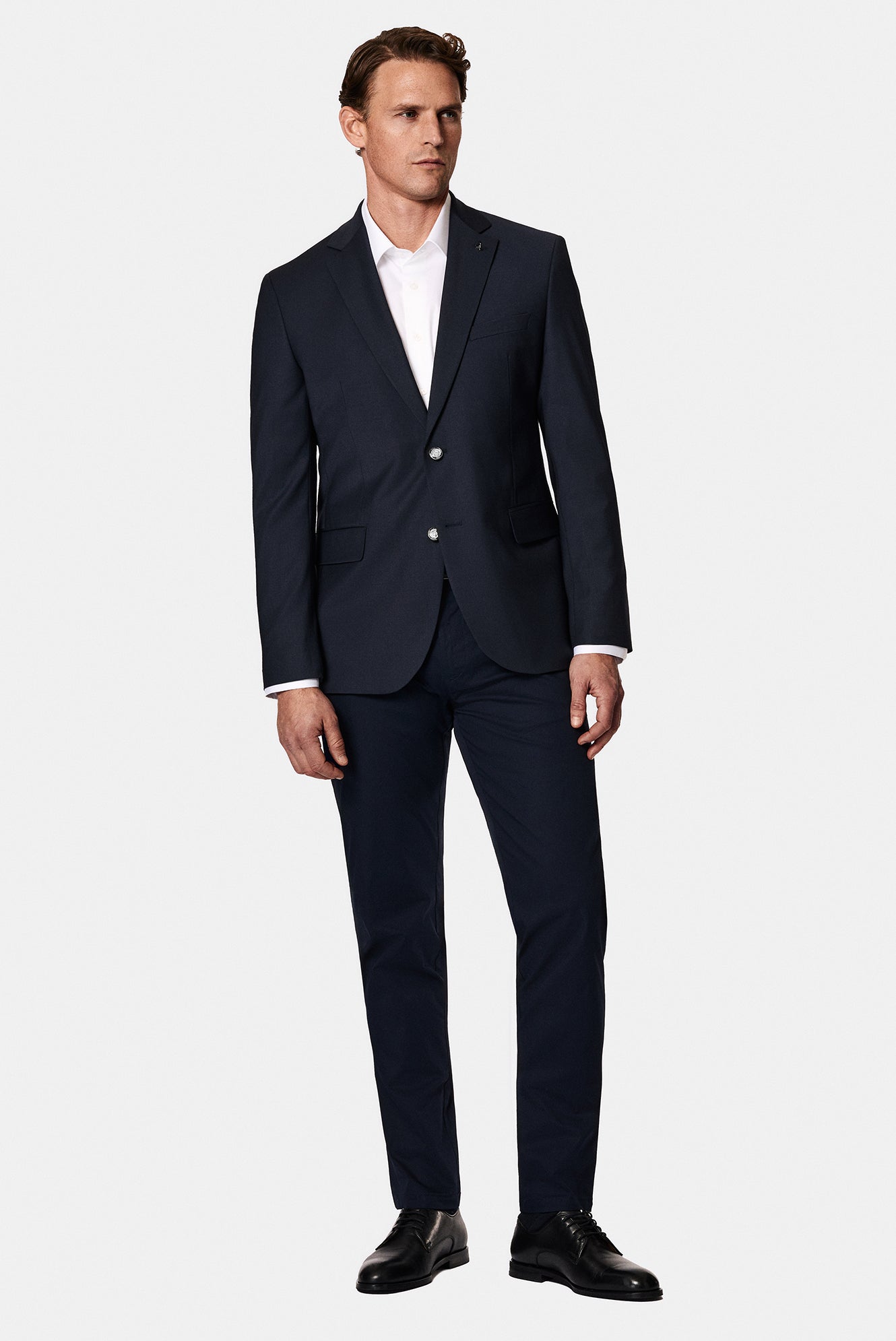 Tünd Dəniz 4 damcı rahat formalı yun blazer gödəkçə