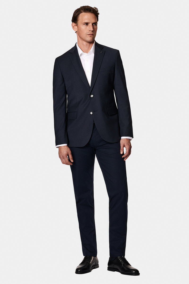 Tünd Dəniz 4 damcı rahat formalı yun blazer gödəkçə