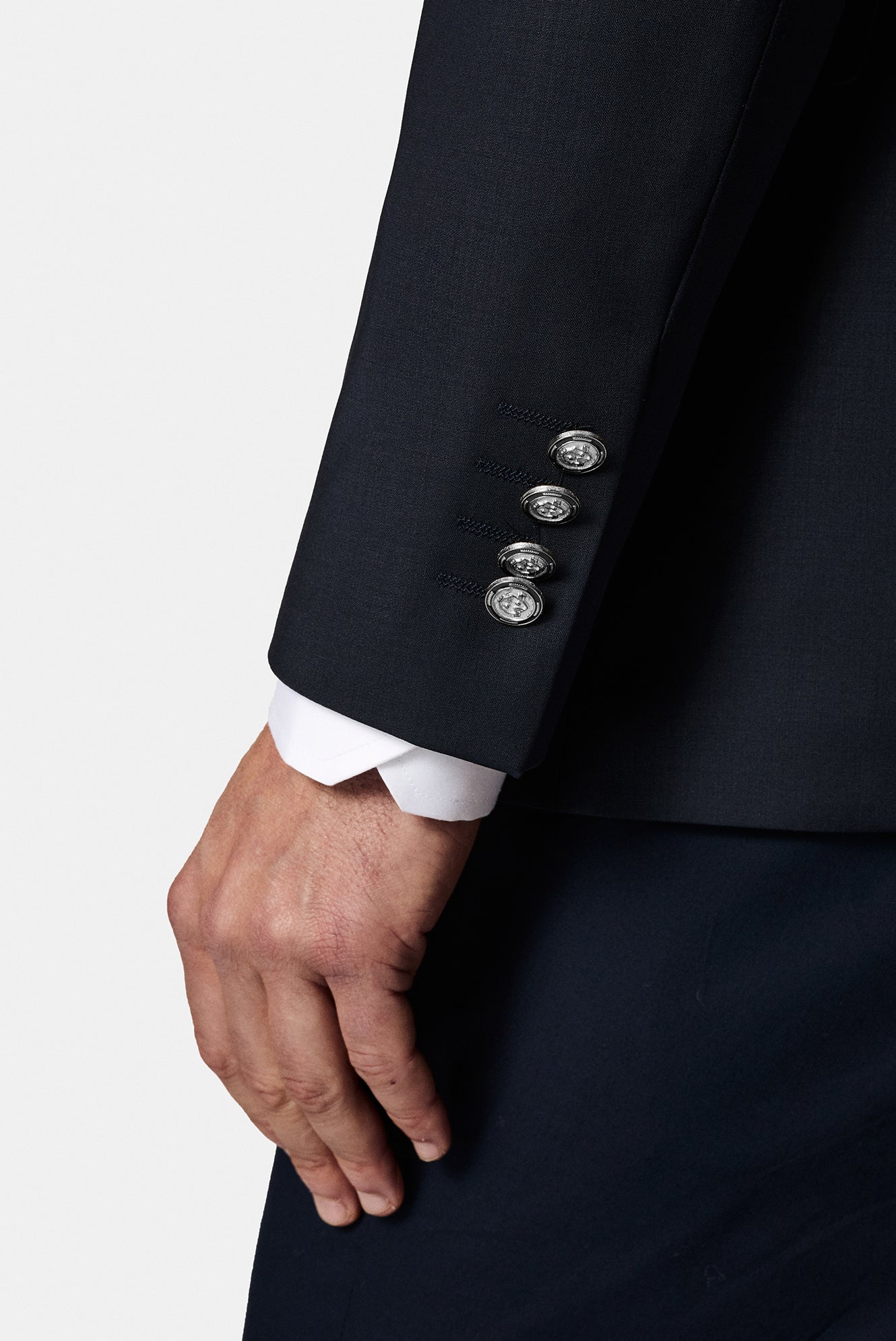 Tünd Dəniz 4 damcı rahat formalı yun blazer gödəkçə