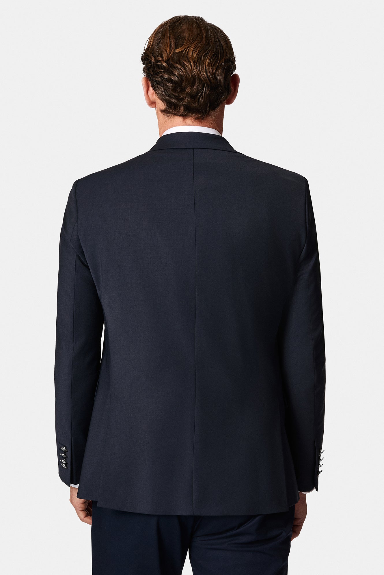 Tünd Dəniz 6 damcı Adi Uyğun Standart Kəsilmiş Yun Blazer Gödəkçə