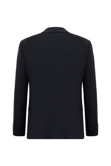Tünd Dəniz 4 damcı rahat formalı yun blazer gödəkçə