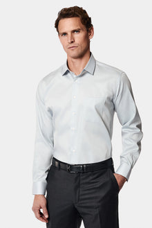 Orta Boz Uzunqollu klassik cibli, ütüsüz, atlaz pambıq köynək