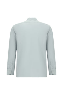 Orta Boz Uzunqollu klassik cibli, ütüsüz, atlaz pambıq köynək