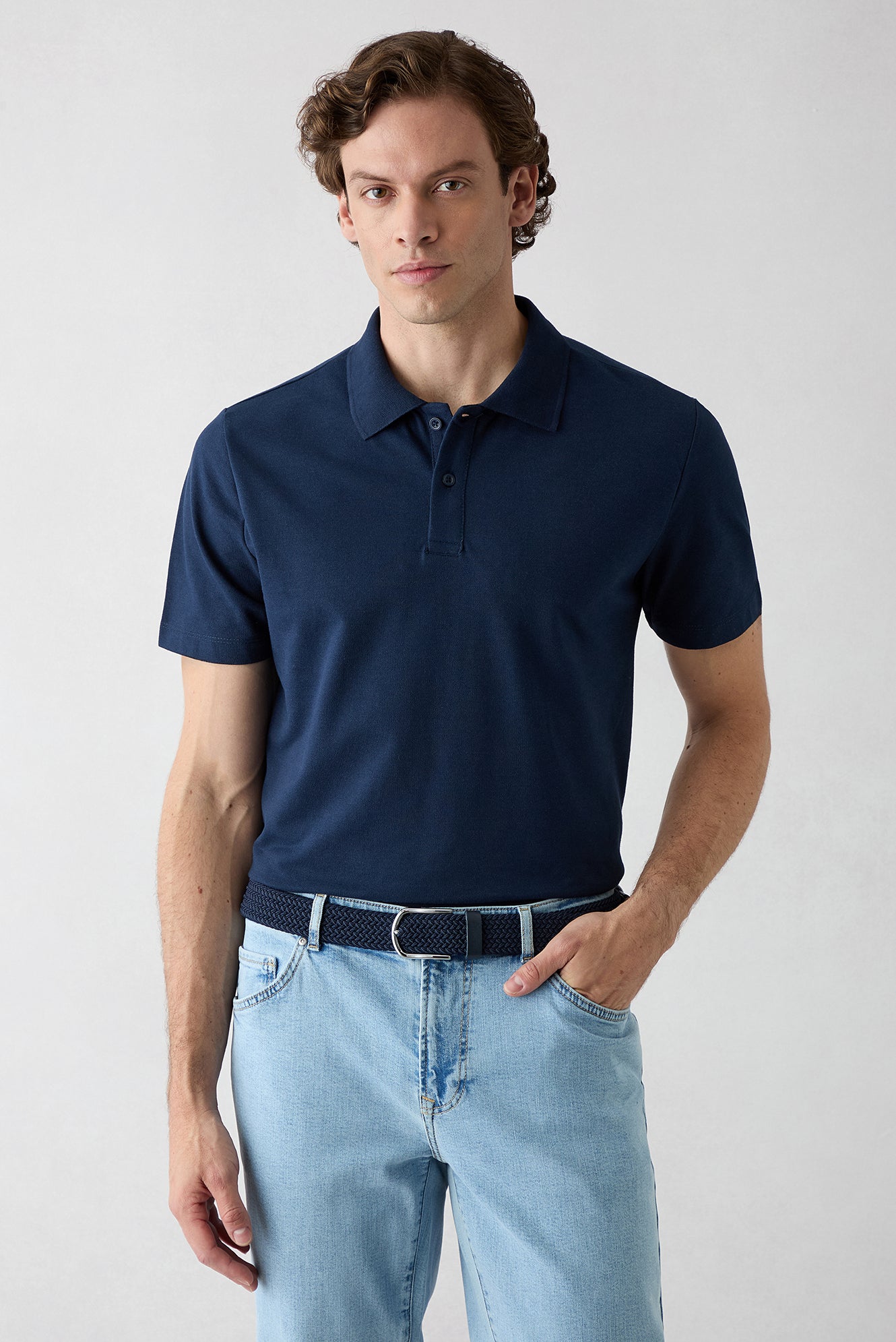 Orta Boz Uzun Kol Regular Fit Non Iron Saten Klasik Pamuk Gömlek
