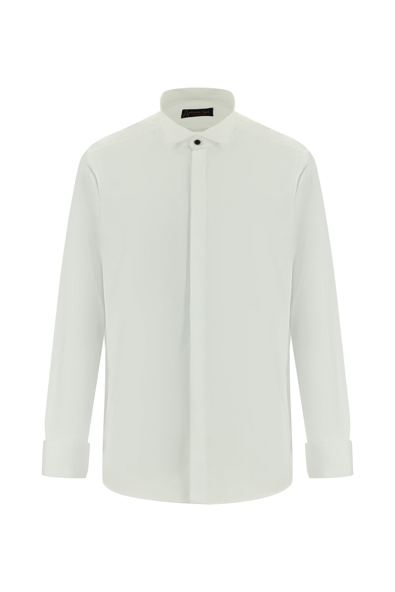 Ağ Klassik Pambıq Köynək