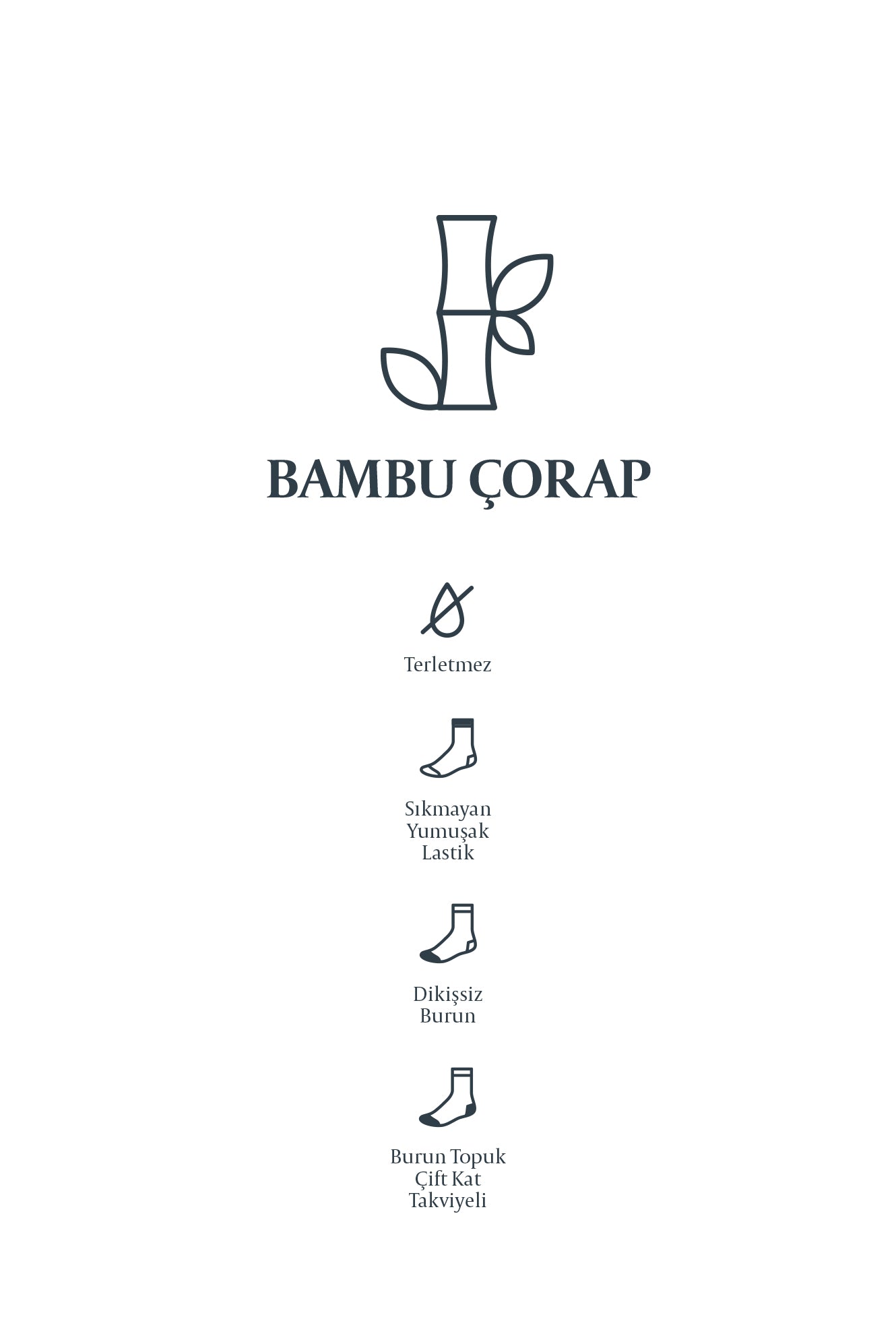 Marengo Tək Bambuk Qarışığı Laykra Dartıcı Sadə Corab