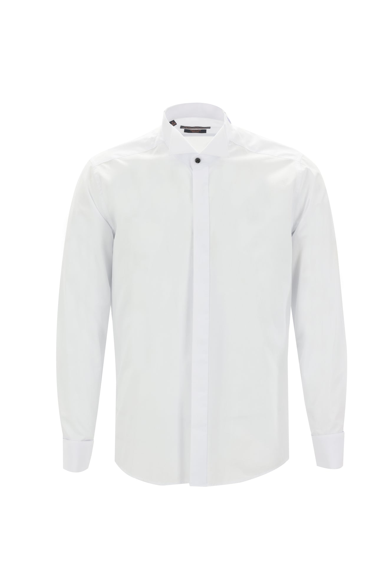 Ağ Ata Yaka Slim Fit Dar Kəsik Pambıq Köynək