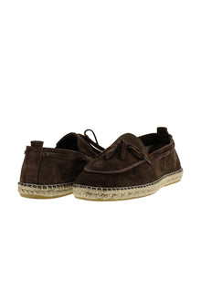 Orta Qəhvəyi Zamşa Espadrille Dəri Ayaqqabılar