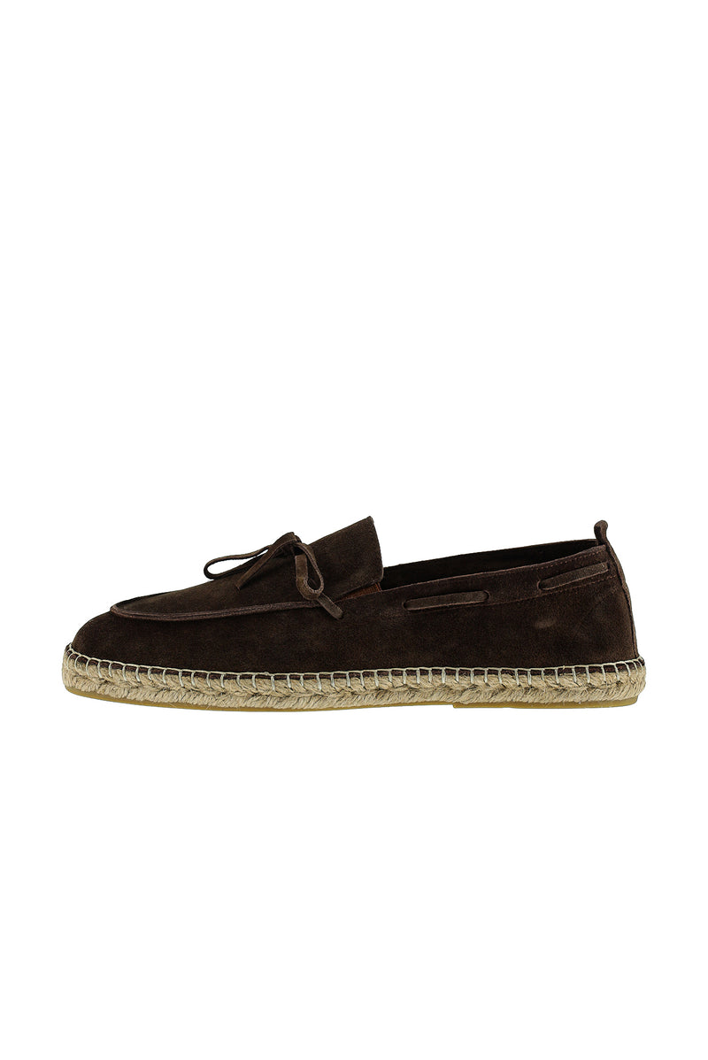 Orta Qəhvəyi Zamşa Espadrille Dəri Ayaqqabılar