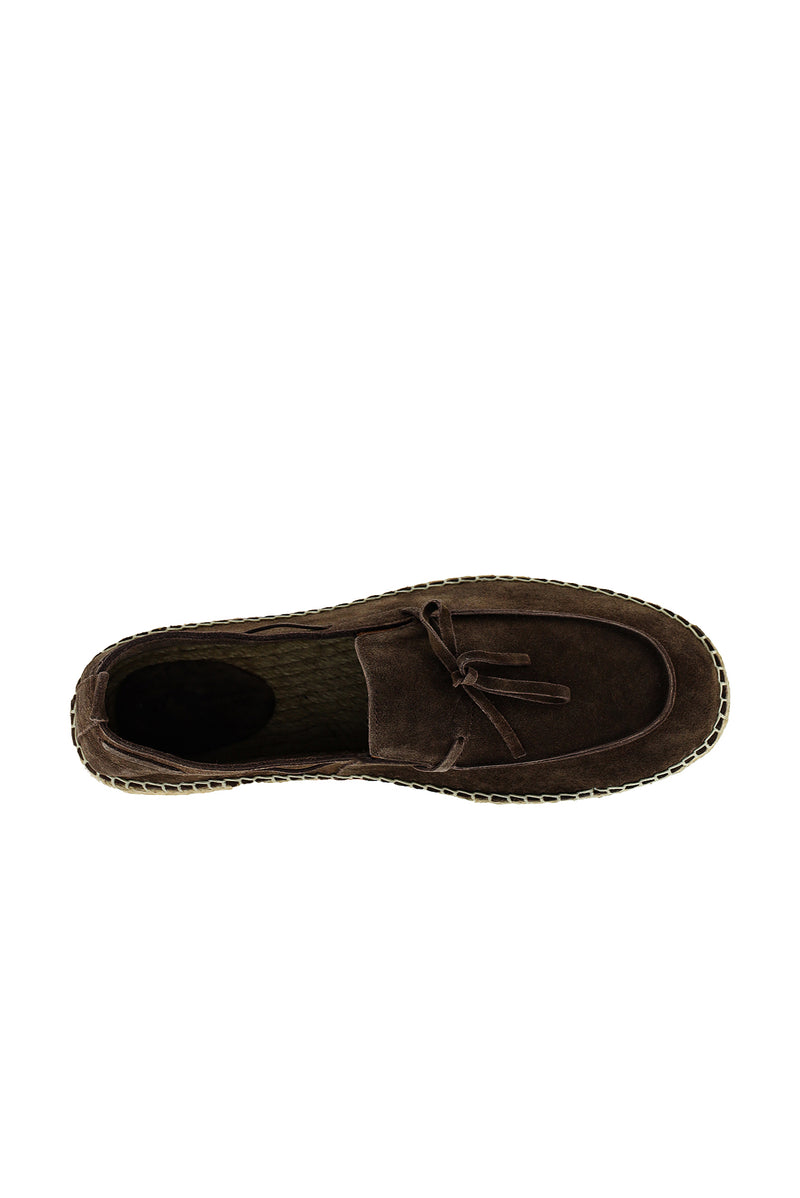 Orta Qəhvəyi Zamşa Espadrille Dəri Ayaqqabılar
