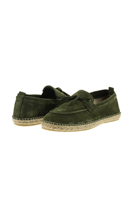 Orta Xaki Zamşa Espadrille Dəri Ayaqqabılar