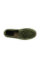 Orta Xaki Zamşa Espadrille Dəri Ayaqqabılar