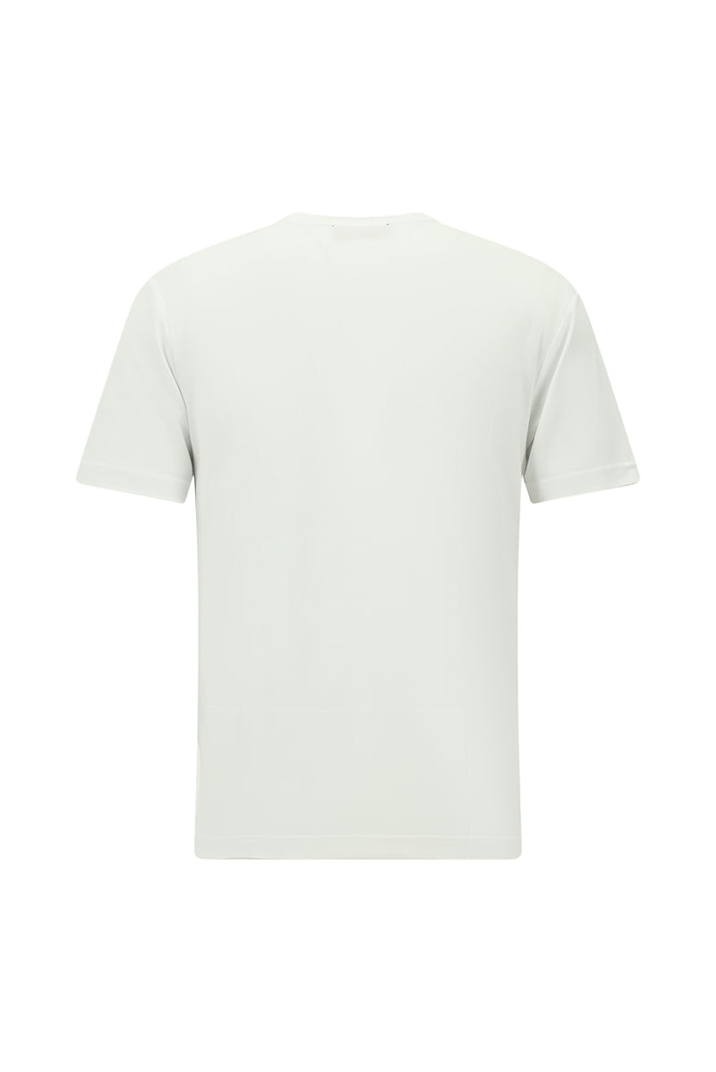Sınıq Ağ Crew Neck Slim Fit naxışlı futbolka
