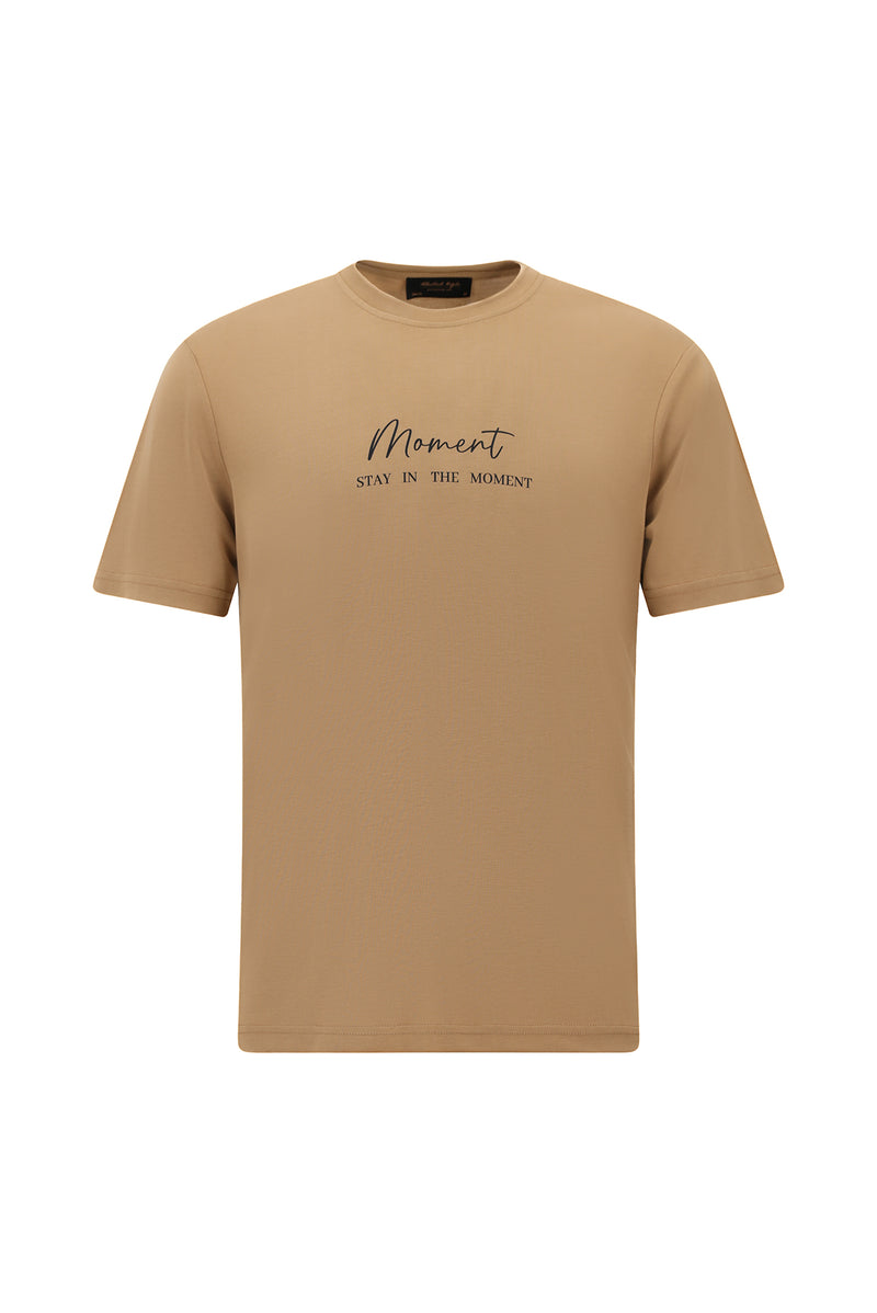 Taba Crew Neck Slim Fit naxışlı futbolka