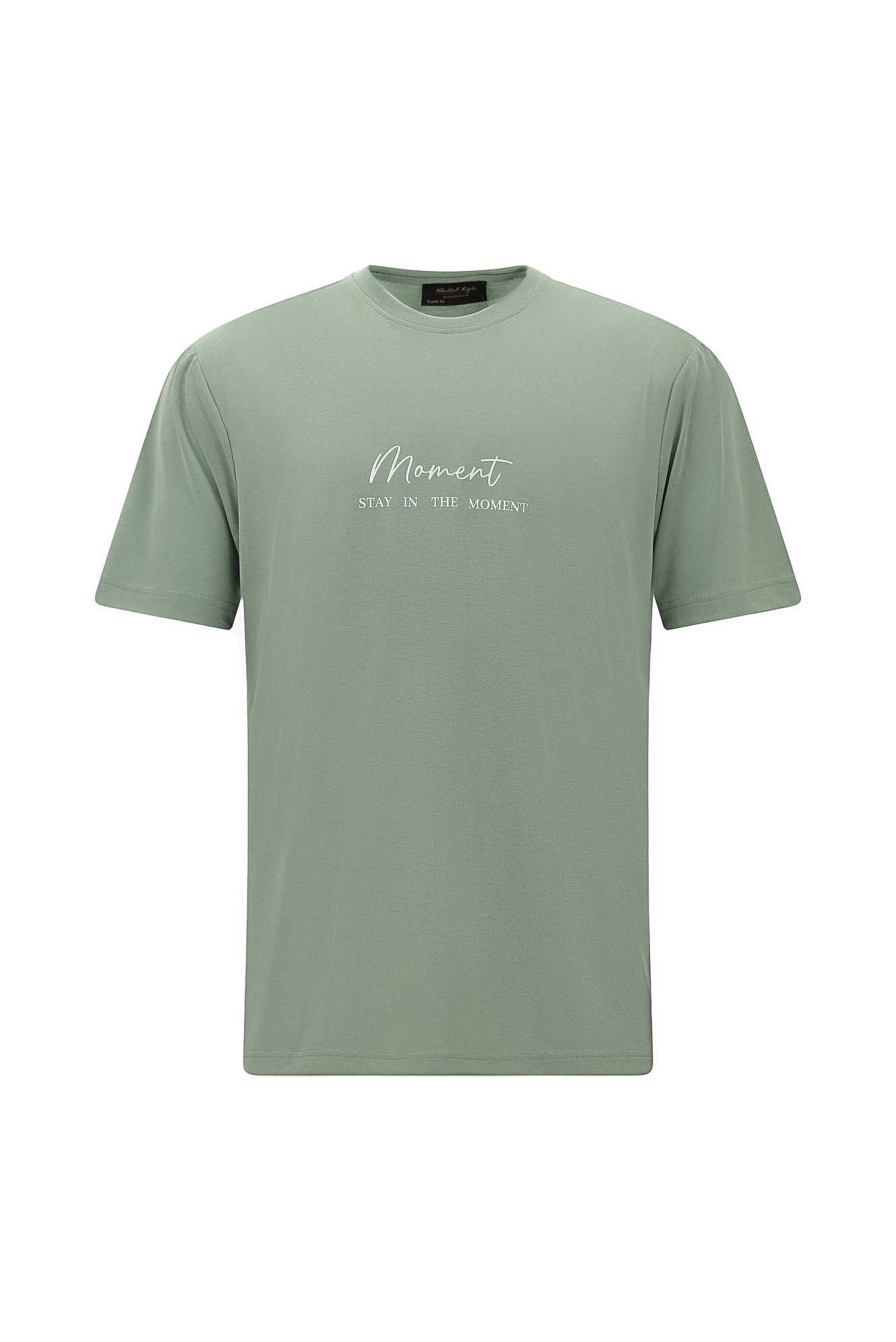 Çağla Yaşılı Crew Neck Slim Fit naxışlı futbolka