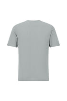 Orta Boz Crew Neck Slim Fit Dar Kəsik Naxışlı Merserizə Pambıq Örgü Futbolka