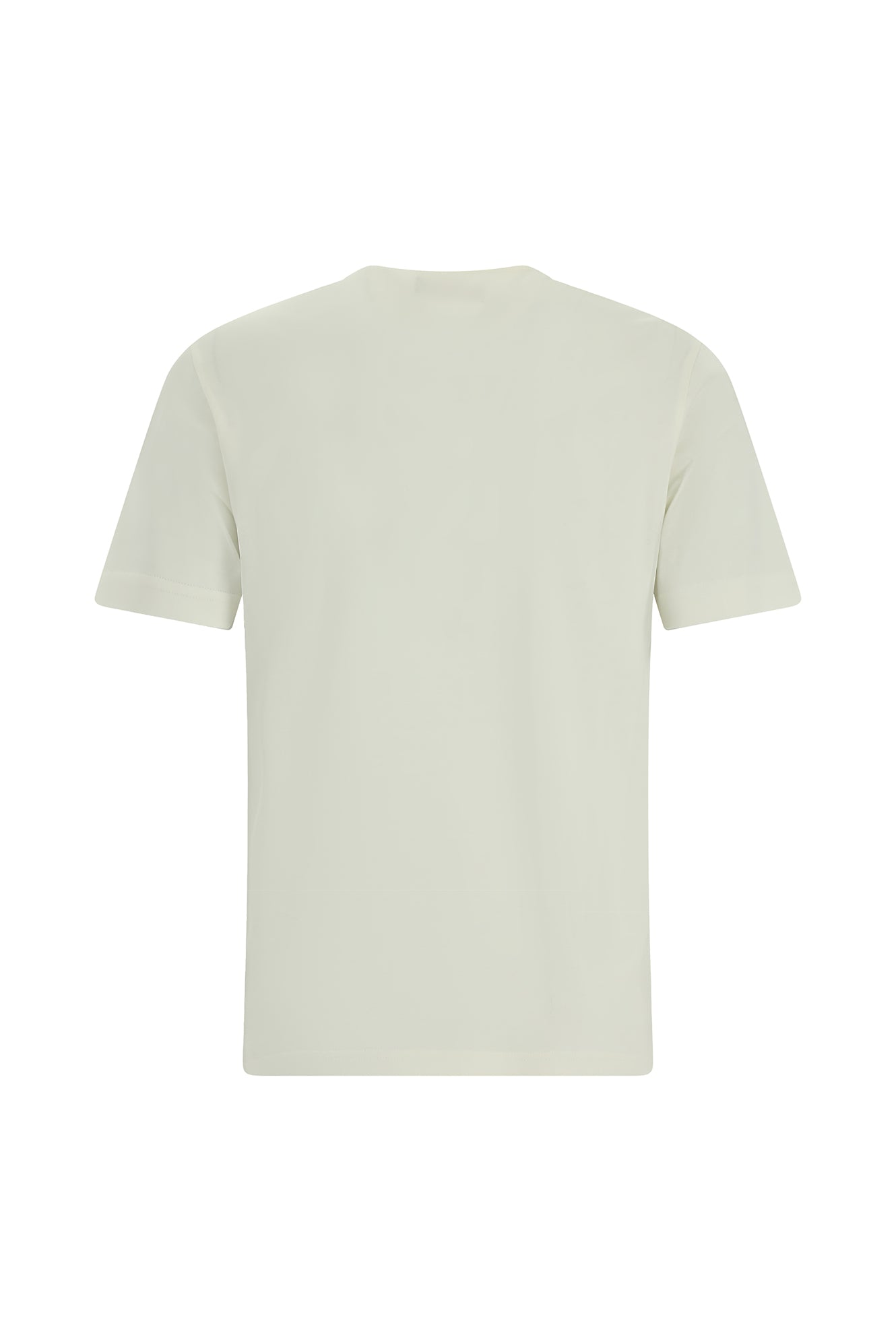Sınıq Ağ Crew Neck Slim Fit Dar Kəsik Naxışlı Merserizə Pambıq Futbolka