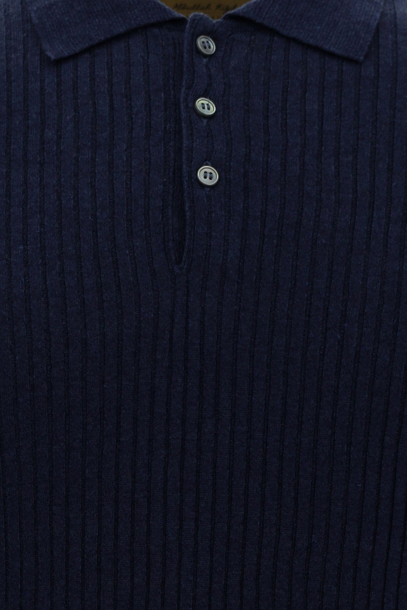 Tünd Dəniz Slim Fit, Dar Kəsik, Merserləşdirilmiş Pambıq Naxışlı Polo Yaxalıqlı Futbolka
