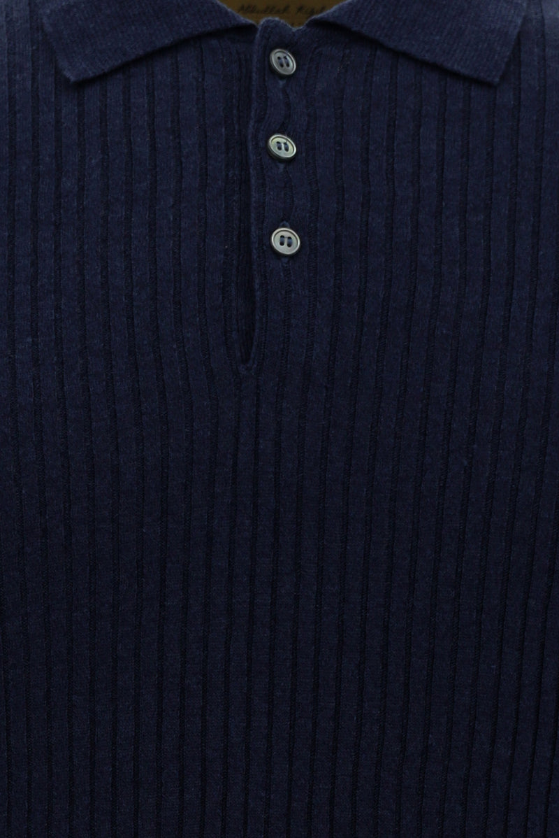 Tünd Dəniz Slim Fit, Dar Kəsik, Merserləşdirilmiş Pambıq Naxışlı Polo Yaxalıqlı Futbolka