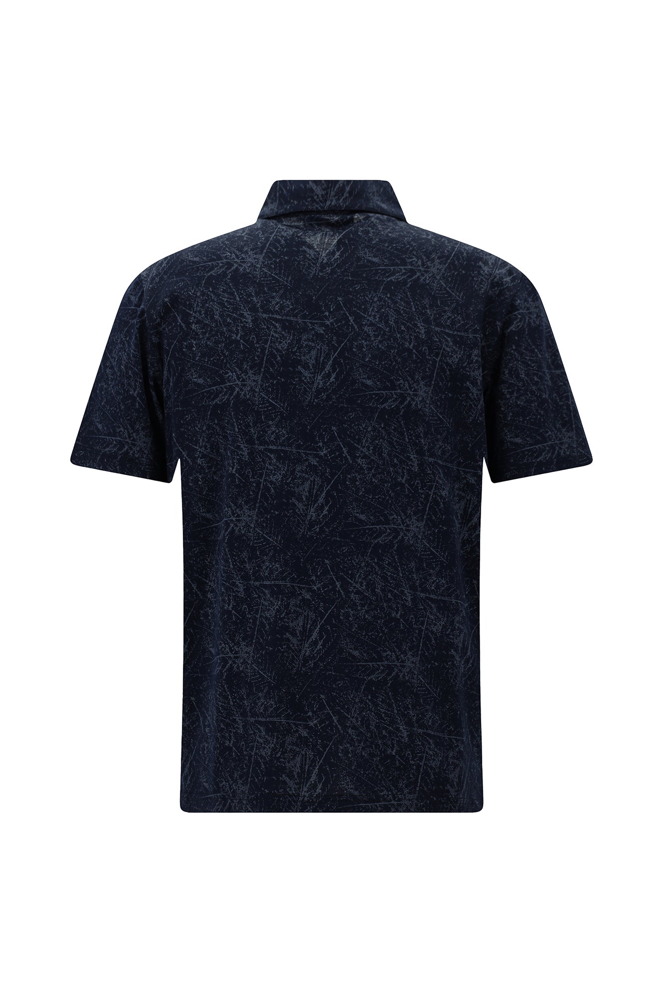 Tünd Dəniz Slim Fit naxışlı Merserizə edilmiş pambıq polo yaxalıqlı futbolka