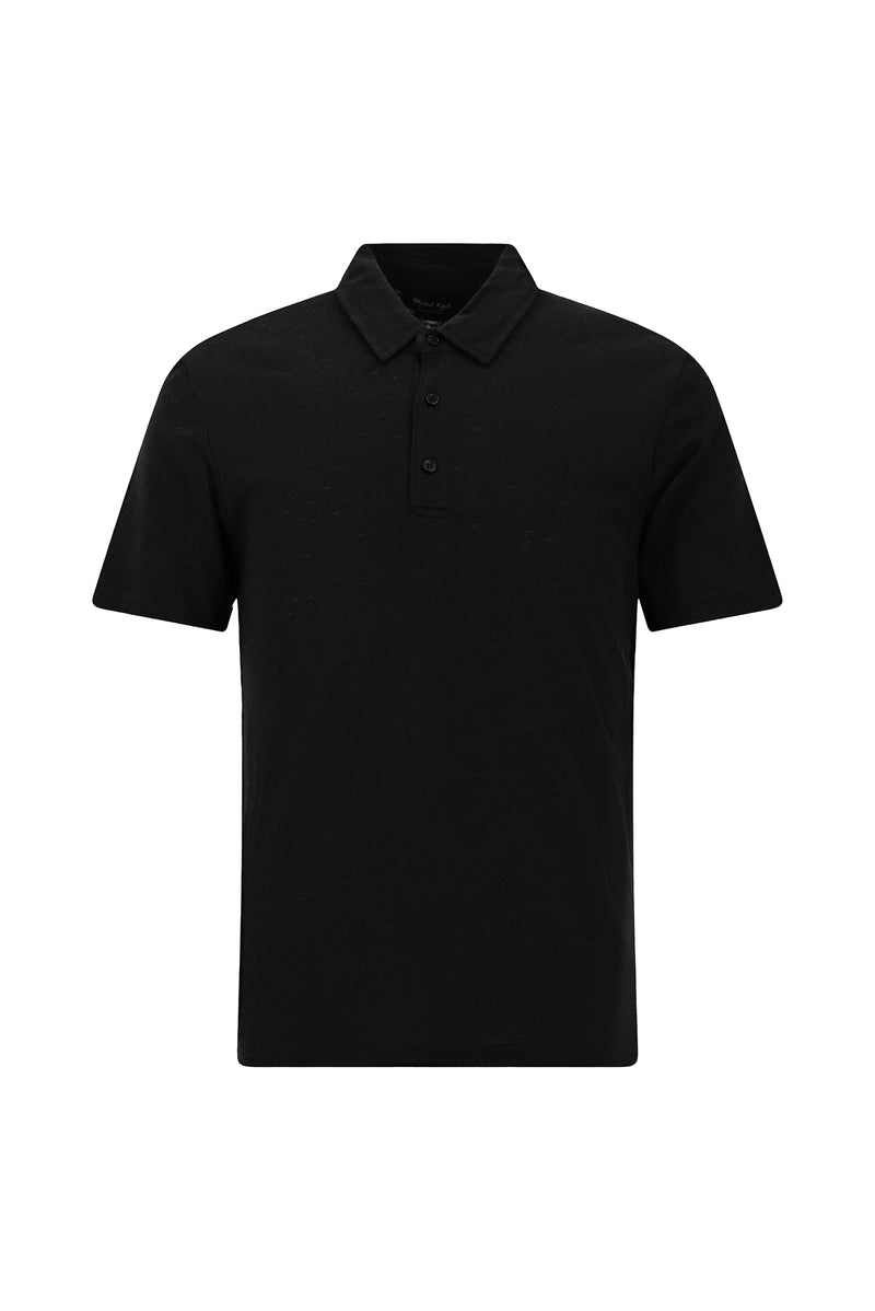 Qara Nazik Fit Naxışlı Pambıq Lyocell Polo Yaxalıqlı Futbolka