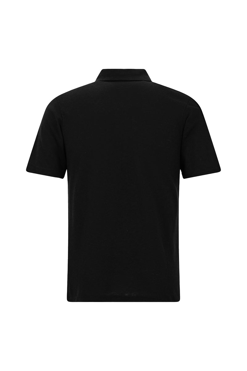 Qara Nazik Fit Naxışlı Pambıq Lyocell Polo Yaxalıqlı Futbolka