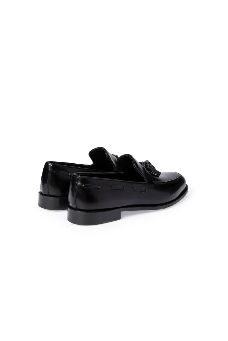 Qara Klassik Dəri Loafer Ayaqqabıları
