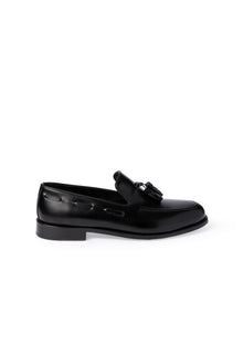 Qara Klassik Dəri Loafer Ayaqqabıları