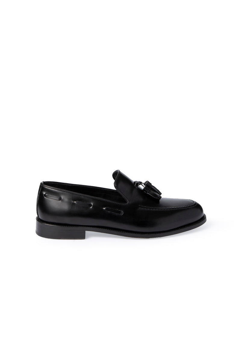 Qara Klassik Dəri Loafer Ayaqqabıları