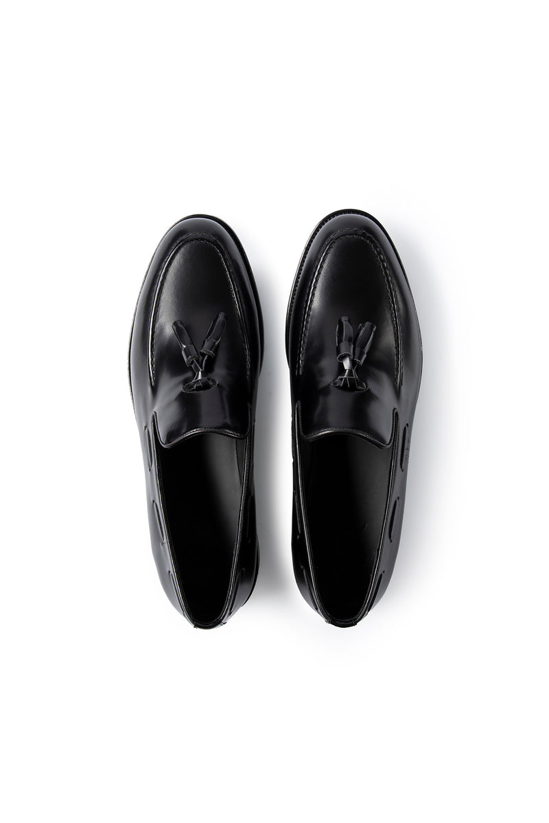 Qara Klassik Dəri Loafer Ayaqqabıları