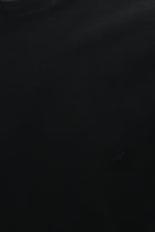 Qara Crew Neck Adi Fit Naxışlı Modal Qarışıq Futbolka
