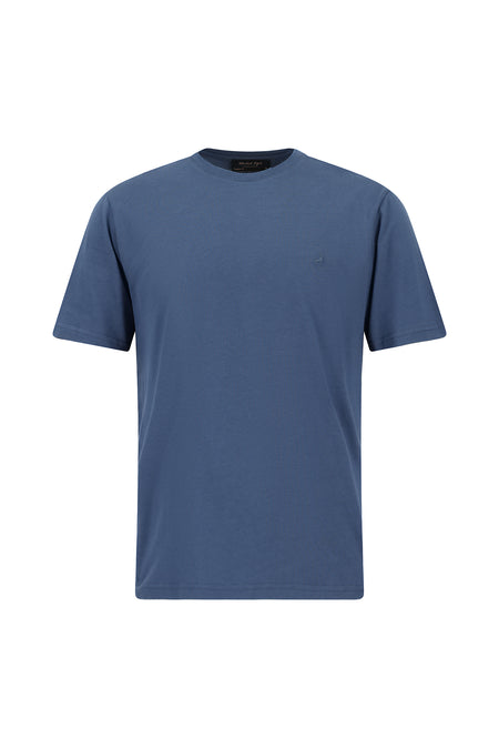 İndiqo Crew Neck Adi Fit Naxışlı Modal Qarışıq Futbolka
