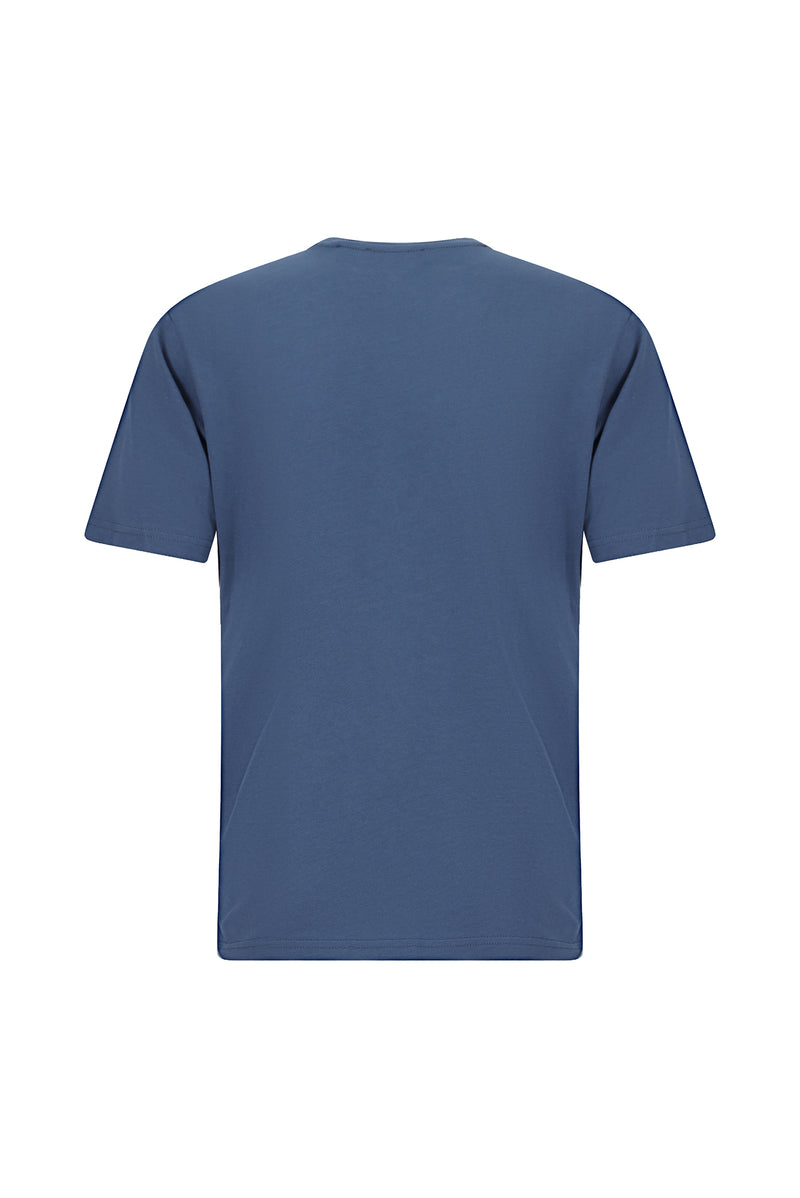 İndiqo Crew Neck Adi Fit Naxışlı Modal Qarışıq Futbolka