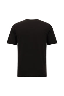Tünd Qəhvəyi Crew Neck Adi Fit Naxışlı Modal Qarışıq Futbolka