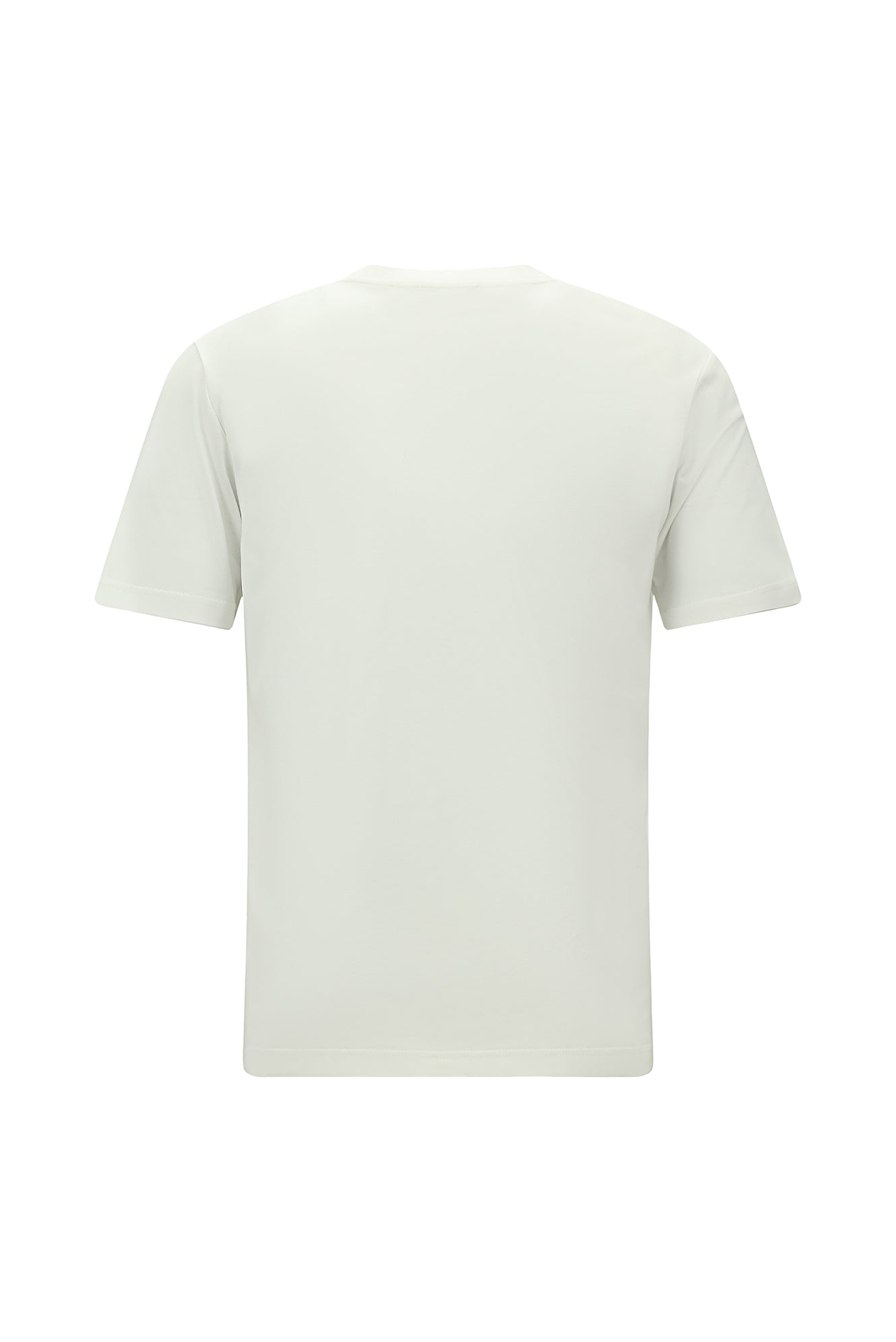 Sınıq Ağ Crew Neck Adi Fit Naxışlı Modal Qarışıq Futbolka