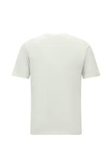 Sınıq Ağ Crew Neck Adi Fit Naxışlı Modal Qarışıq Futbolka