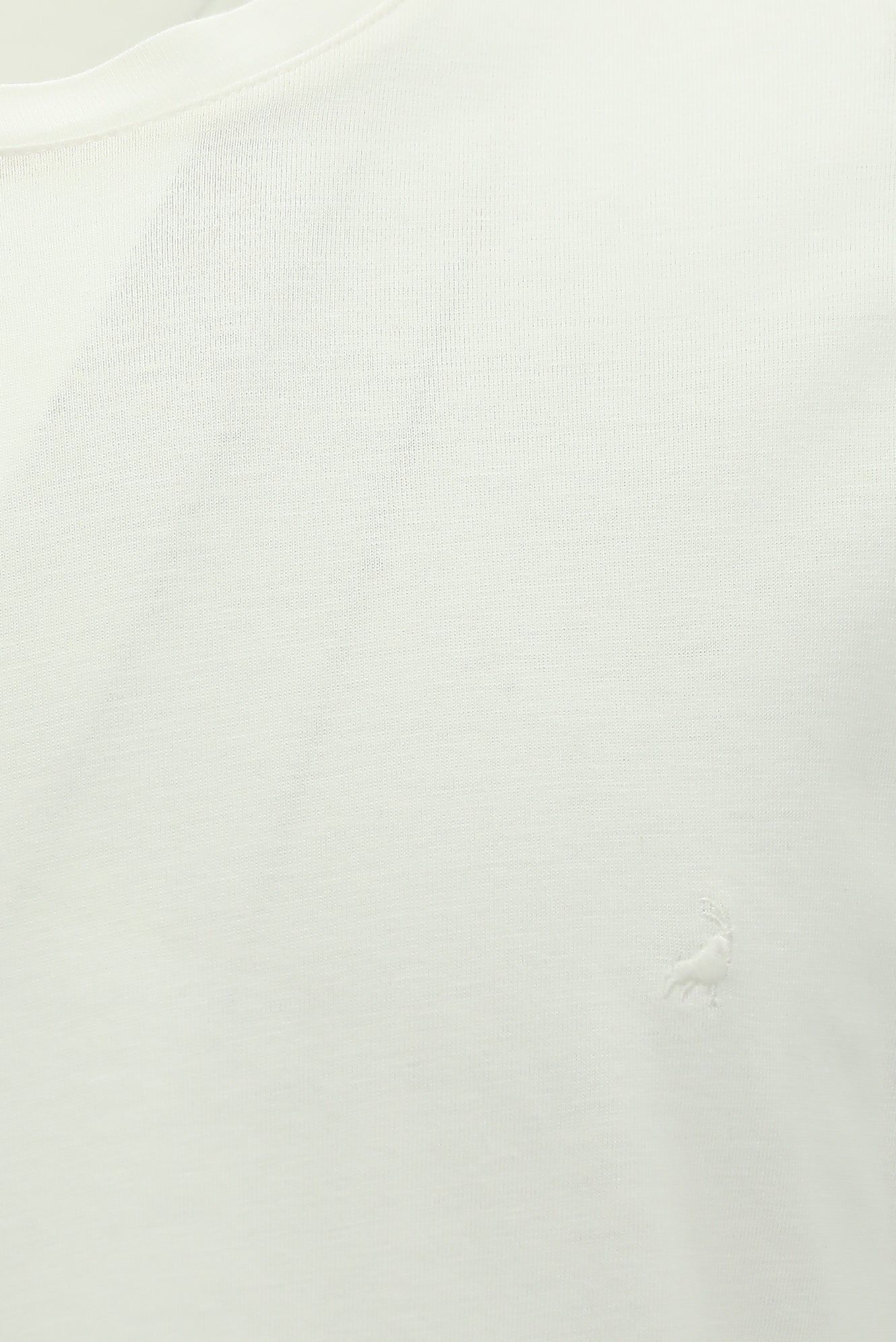 Sınıq Ağ Crew Neck Adi Fit Naxışlı Modal Qarışıq Futbolka