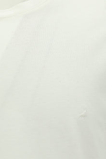Sınıq Ağ Crew Neck Adi Fit Naxışlı Modal Qarışıq Futbolka