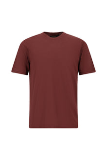 Tünd Bordo Crew Neck Adi Fit Naxışlı Modal Qarışıq Futbolka