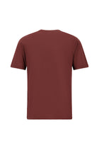 Tünd Bordo Crew Neck Adi Fit Naxışlı Modal Qarışıq Futbolka