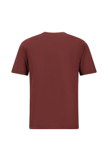 Tünd Bordo Crew Neck Adi Fit Naxışlı Modal Qarışıq Futbolka
