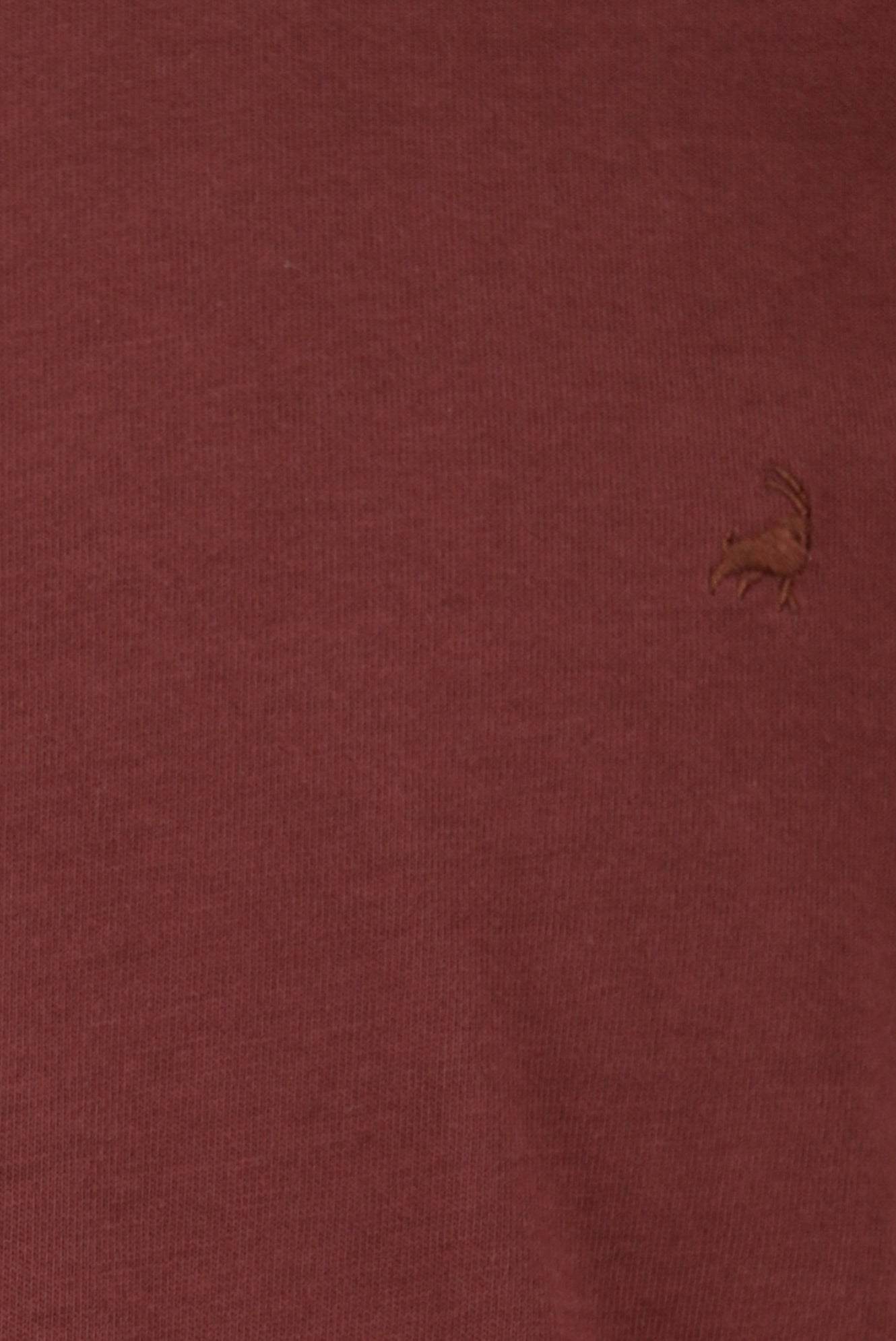 Tünd Bordo Crew Neck Adi Fit Naxışlı Modal Qarışıq Futbolka